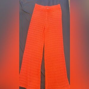 Knitting orange pants
